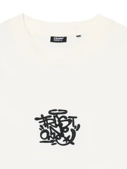 Cropp Koszulki*Kremowa koszulka z haftem