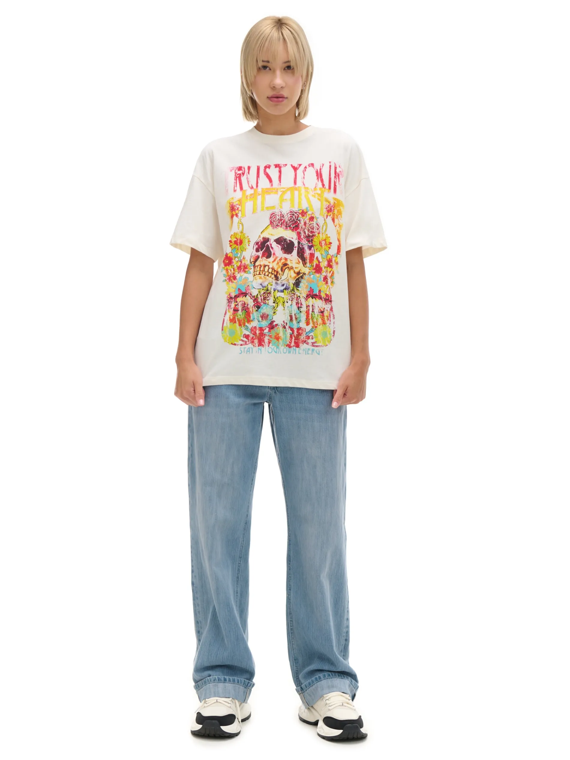 Cropp Unisex|Unisex*Kremowa koszulka z kolorowym nadrukiem UNISEX