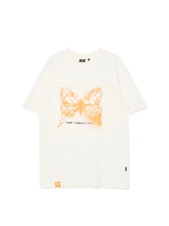 Cropp Koszulki*Kremowa koszulka z motylem
