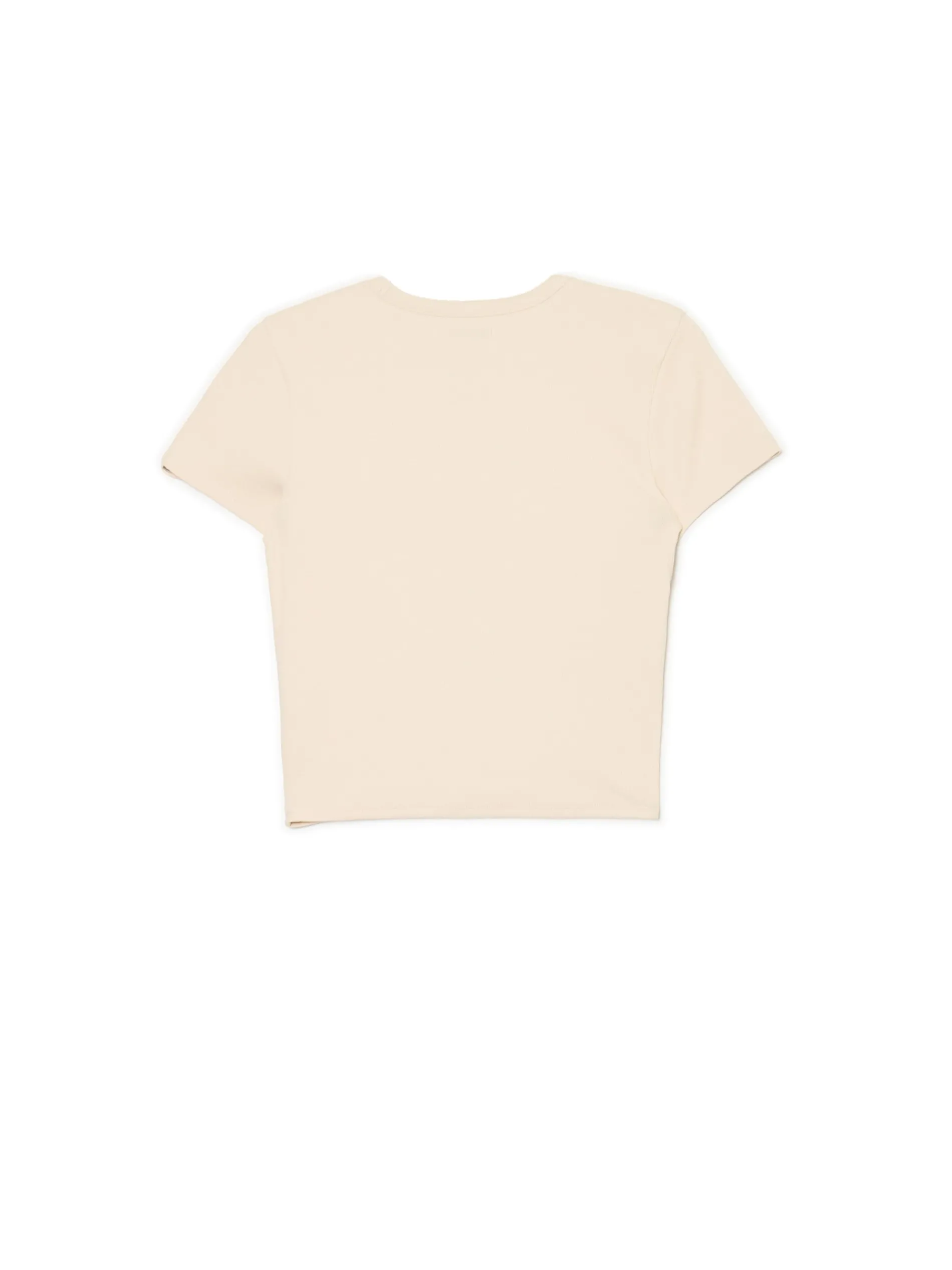 Cropp Koszulki, Topy*Kremowa koszulka z nadrukiem