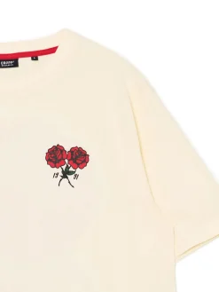 Cropp Koszulki*Kremowa koszulka z nadrukiem czerwonych róż