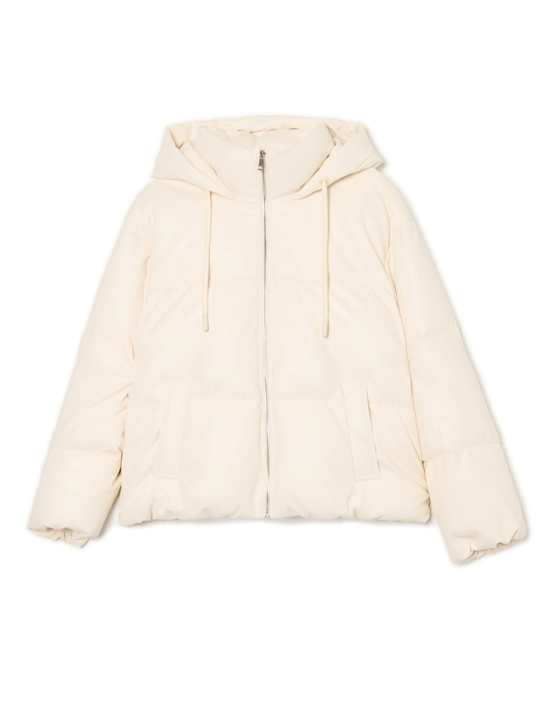 Cropp Kurtki, Płaszcze*Kremowa kurtka puffer z kapturem
