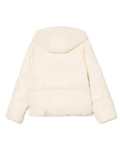 Cropp Kurtki, Płaszcze*Kremowa kurtka puffer z kapturem