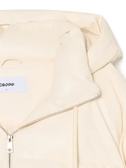 Cropp Kurtki, Płaszcze*Kremowa kurtka puffer z kapturem
