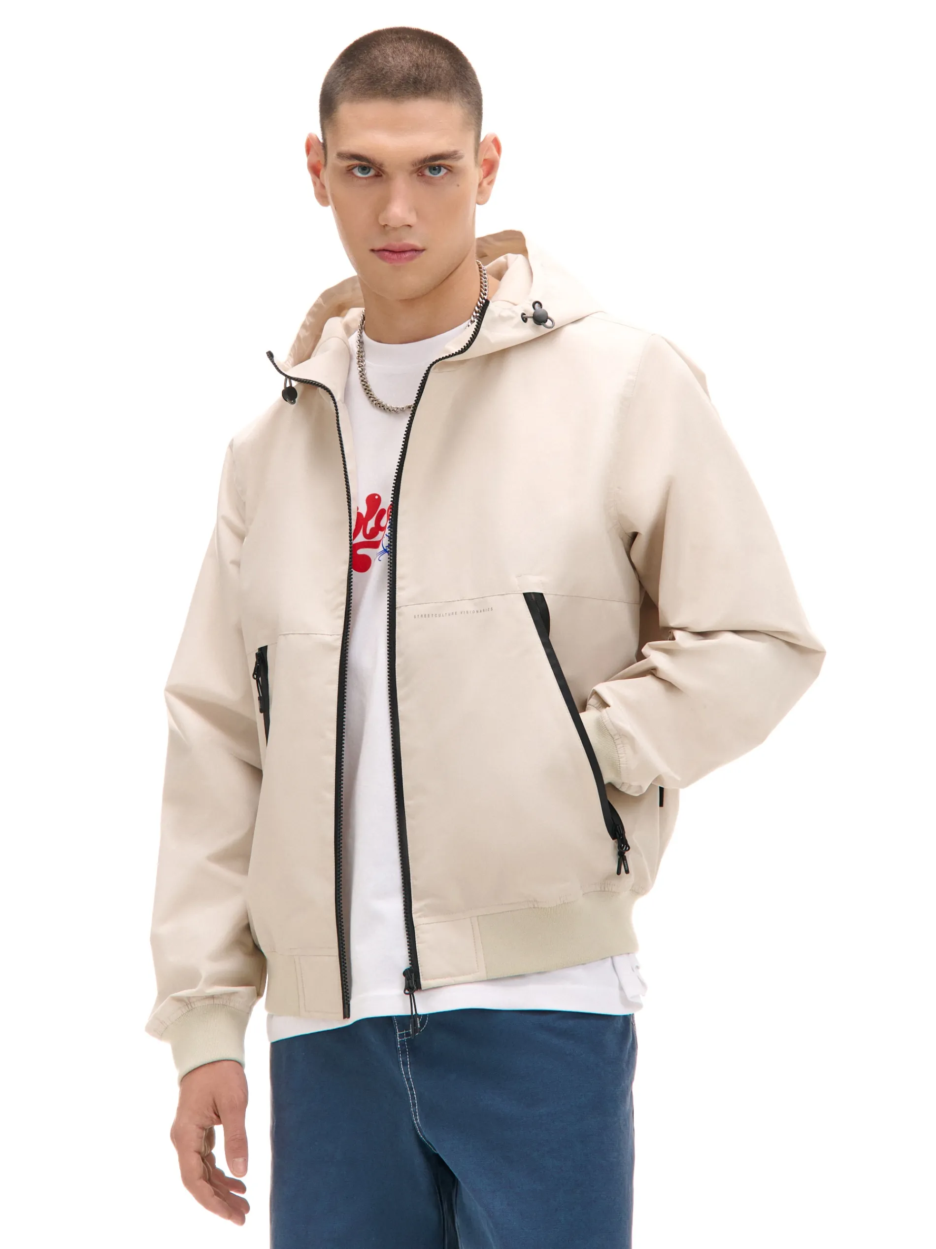 Cropp Kurtki, Płaszcze*Kremowa kurtka z kapturem