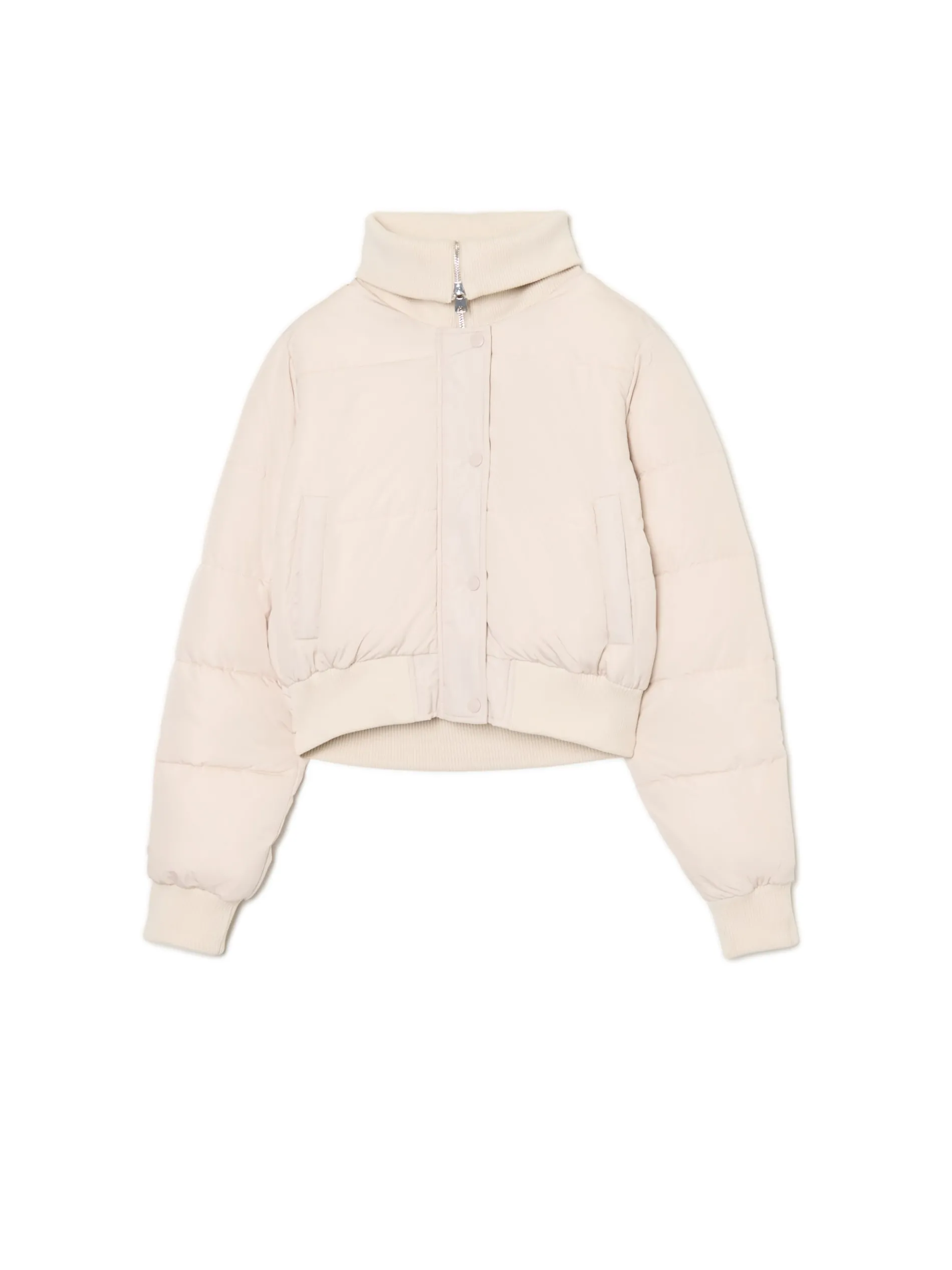 Cropp Kurtki, Płaszcze*Kremowa pikowana kurtka bomber