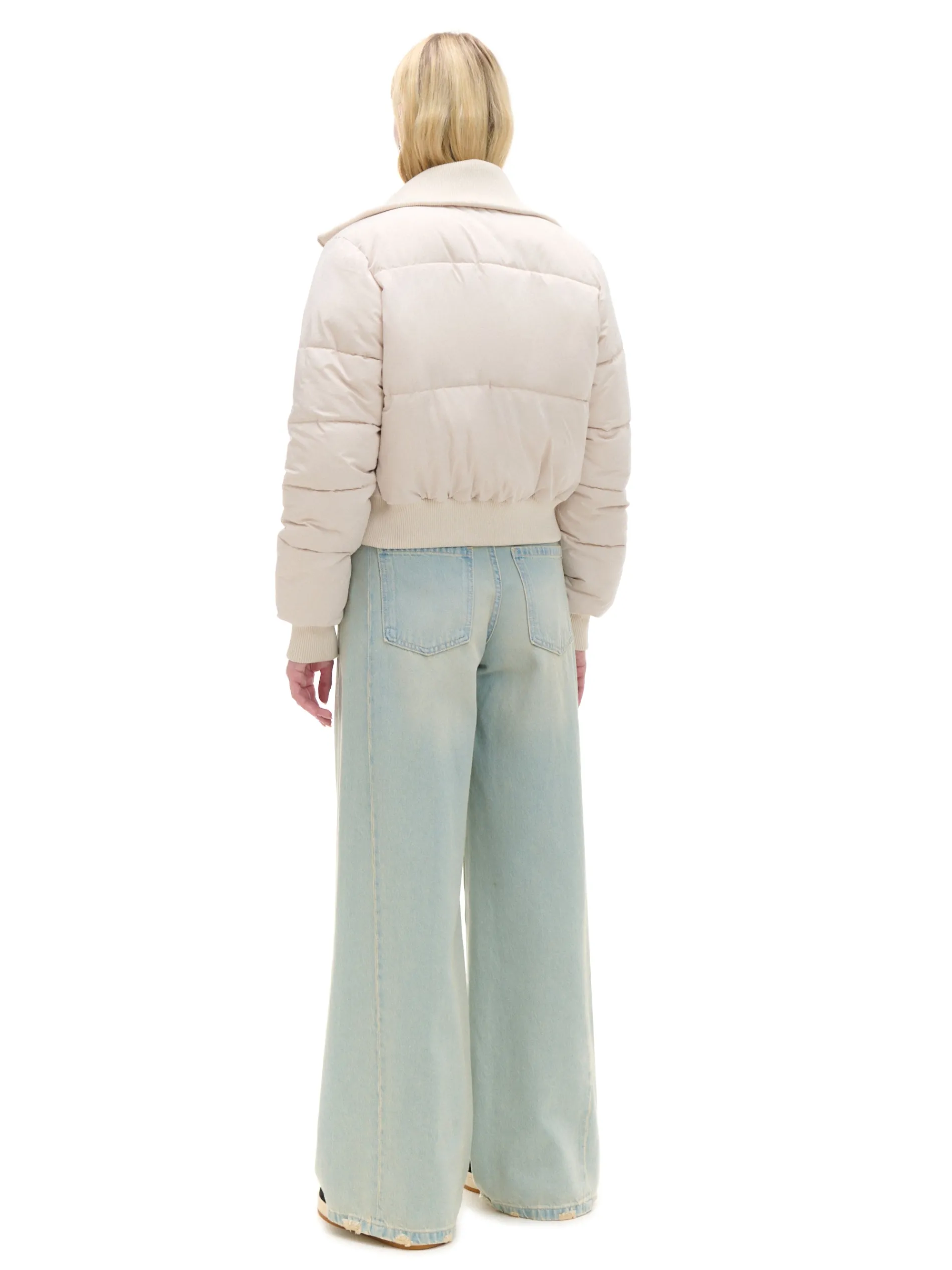 Cropp Kurtki, Płaszcze*Kremowa pikowana kurtka bomber