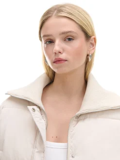 Cropp Kurtki, Płaszcze*Kremowa pikowana kurtka bomber