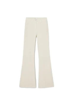 Cropp Spodnie*Kremowe spodnie flare