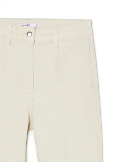 Cropp Spodnie*Kremowe spodnie flare
