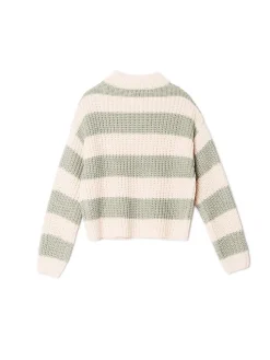 Cropp Swetry*Kremowo- sweter w paski