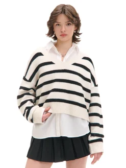 Cropp Swetry*sweter w czarne paski