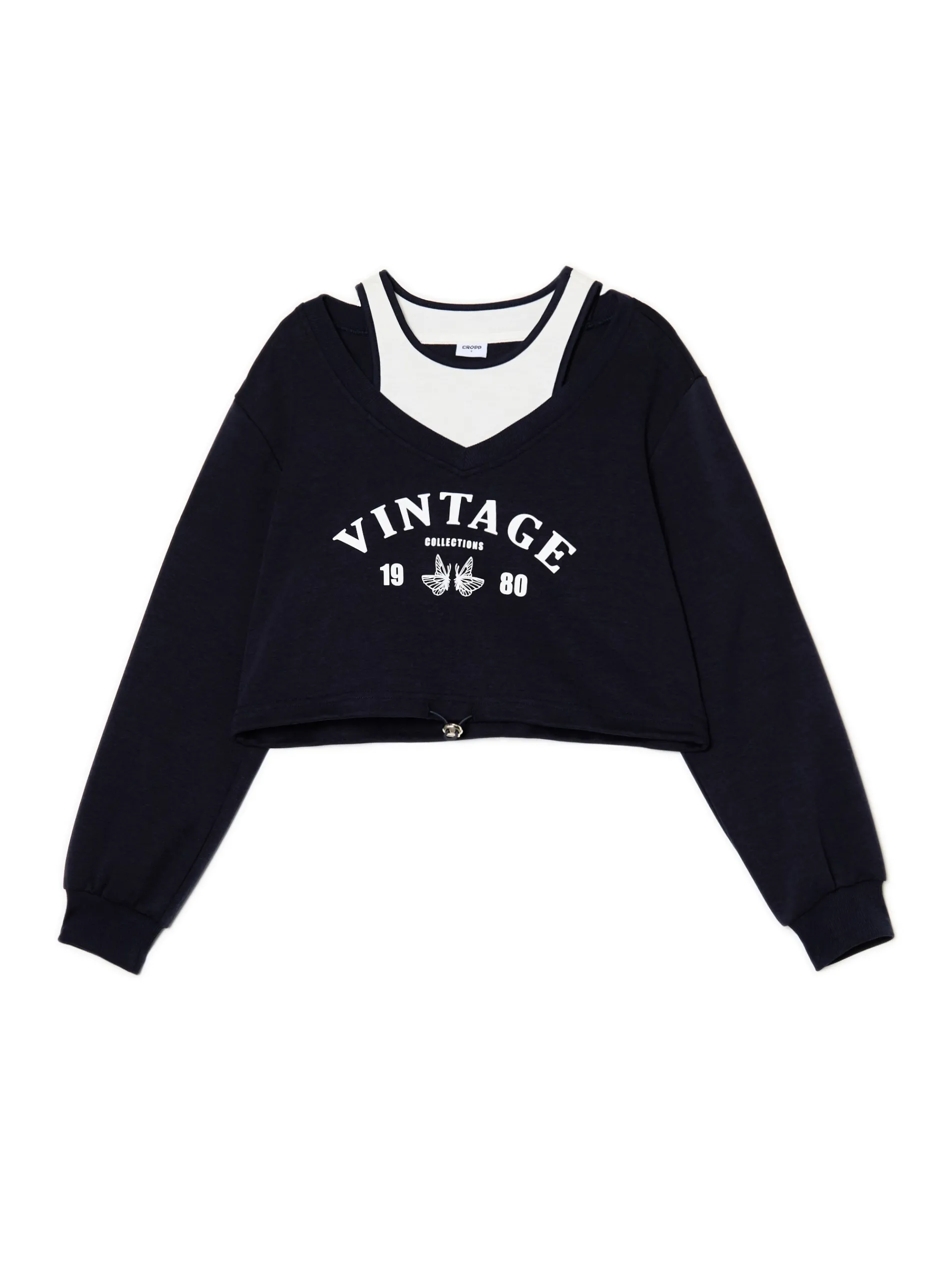 Cropp Bluzy|Sety*Krótka bluza z topem i nadrukiem