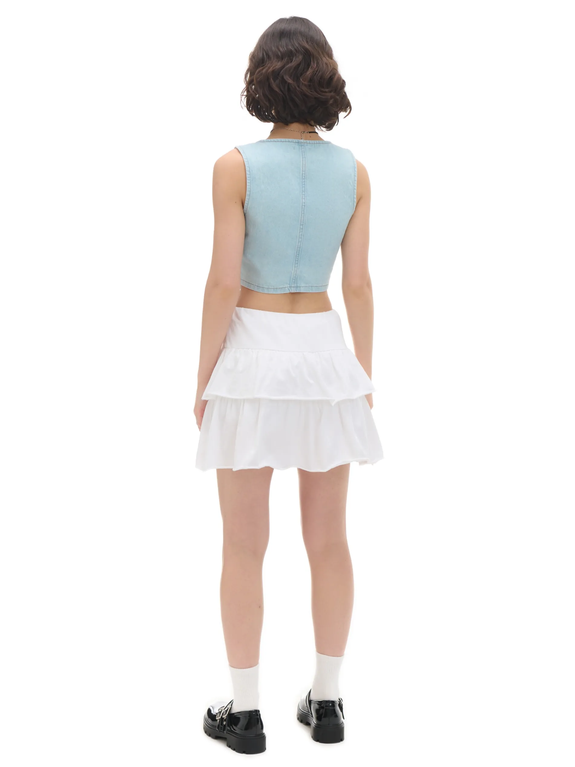 Cropp Kurtki, Płaszcze|Sety*Krótka jeansowa kamizelka