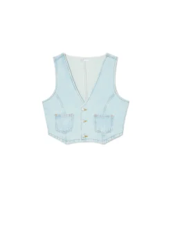 Cropp Kurtki, Płaszcze|Sety*Krótka jeansowa kamizelka