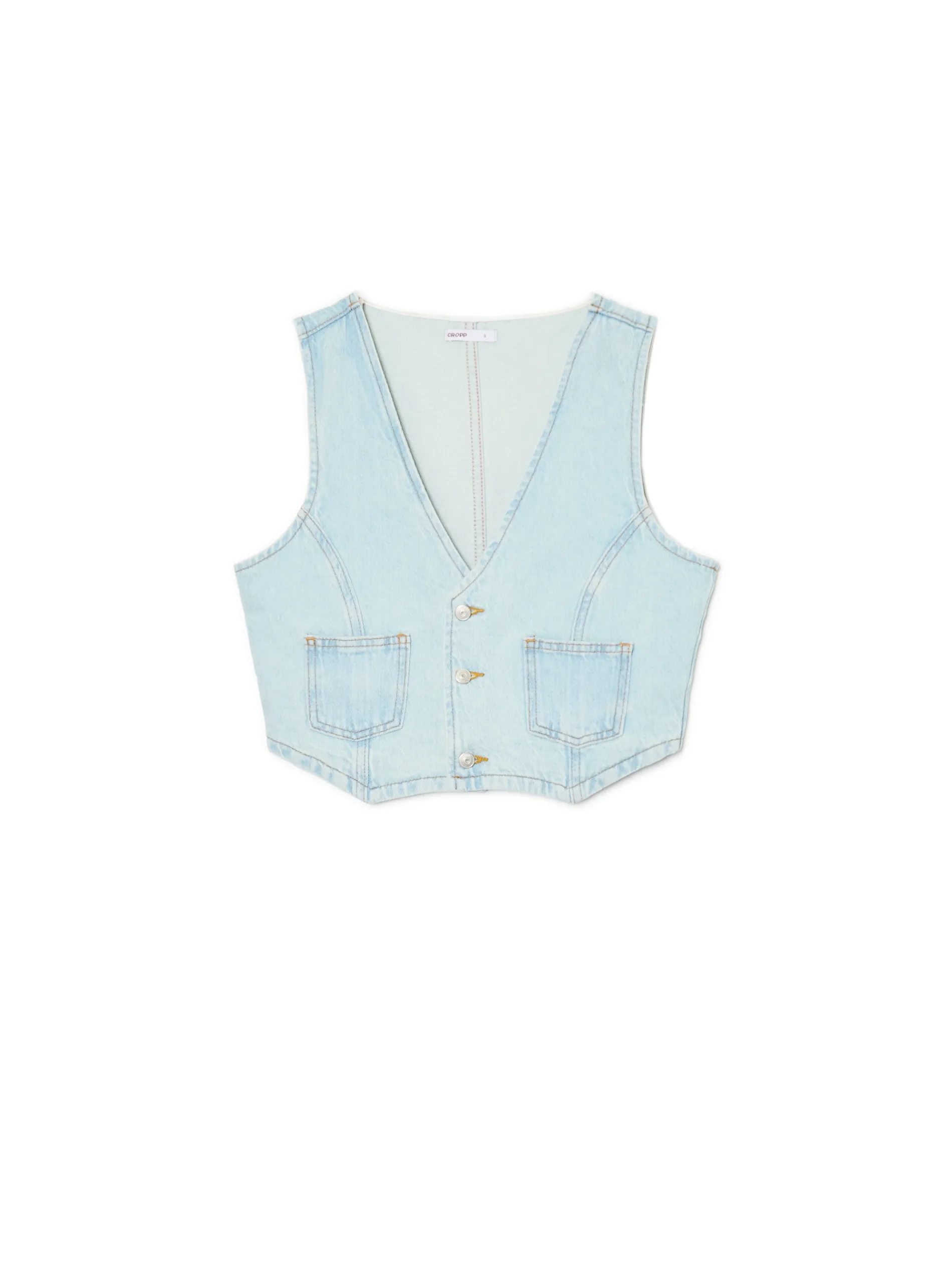 Cropp Kurtki, Płaszcze|Sety*Krótka jeansowa kamizelka