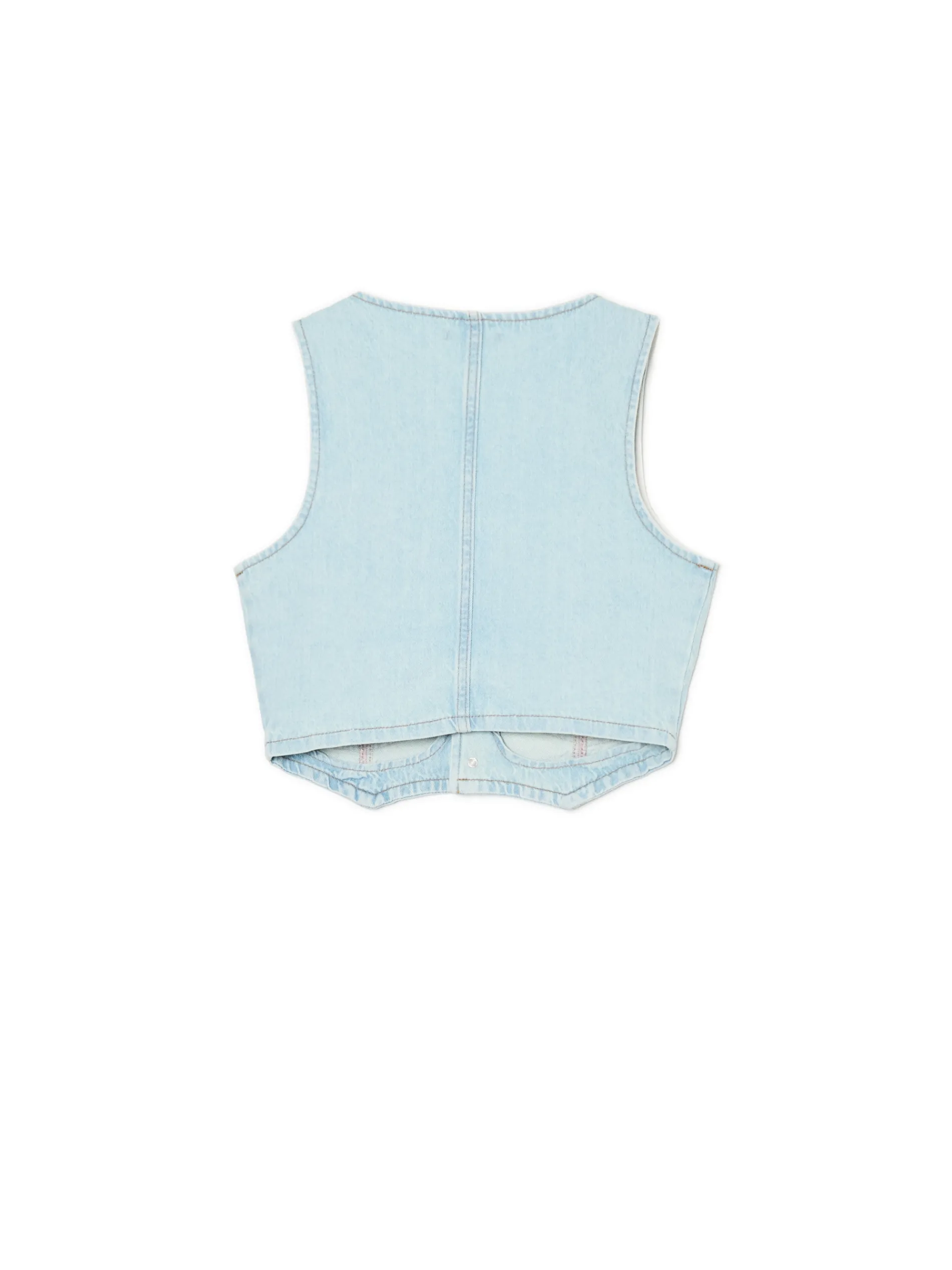 Cropp Kurtki, Płaszcze|Sety*Krótka jeansowa kamizelka