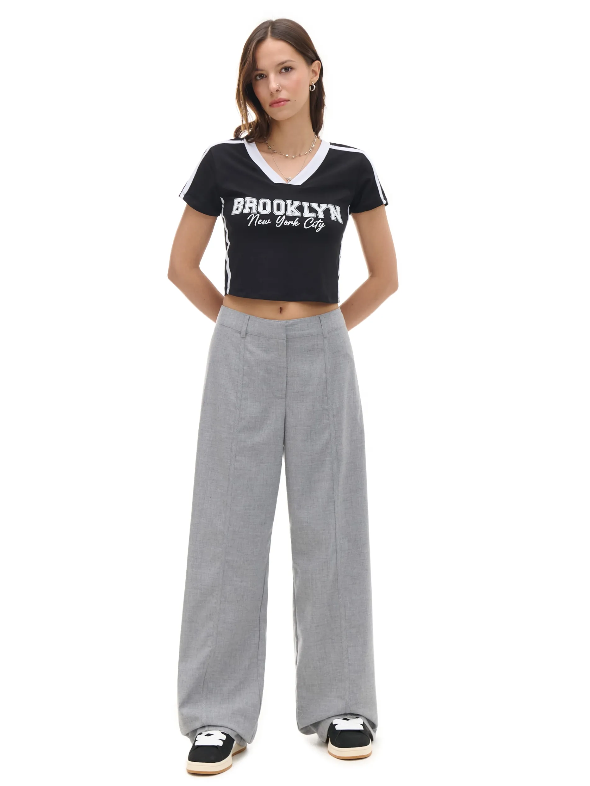 Cropp Koszulki, Topy*Krótka koszulka z napisami