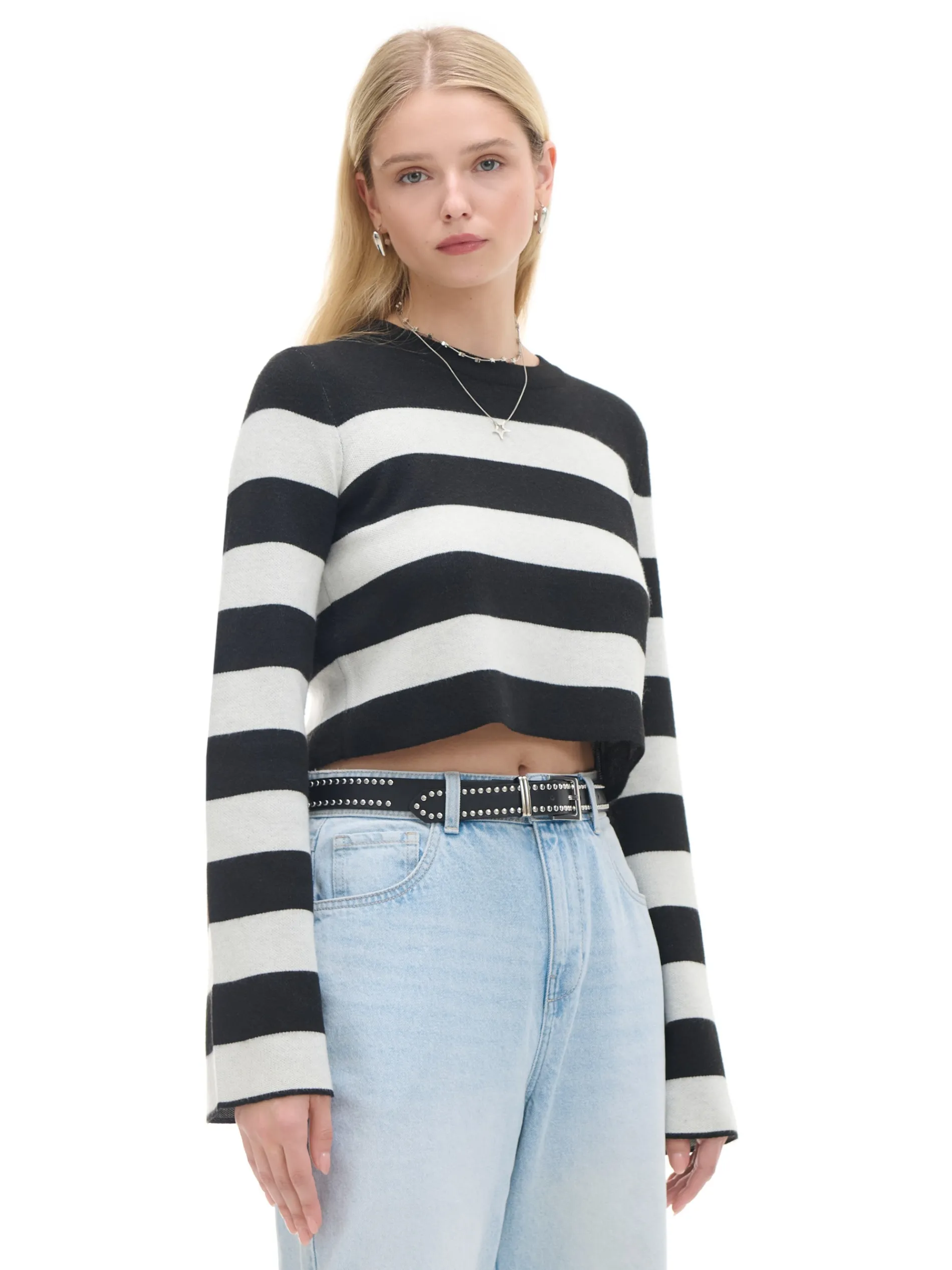 Cropp Swetry*Krótki sweter w paski
