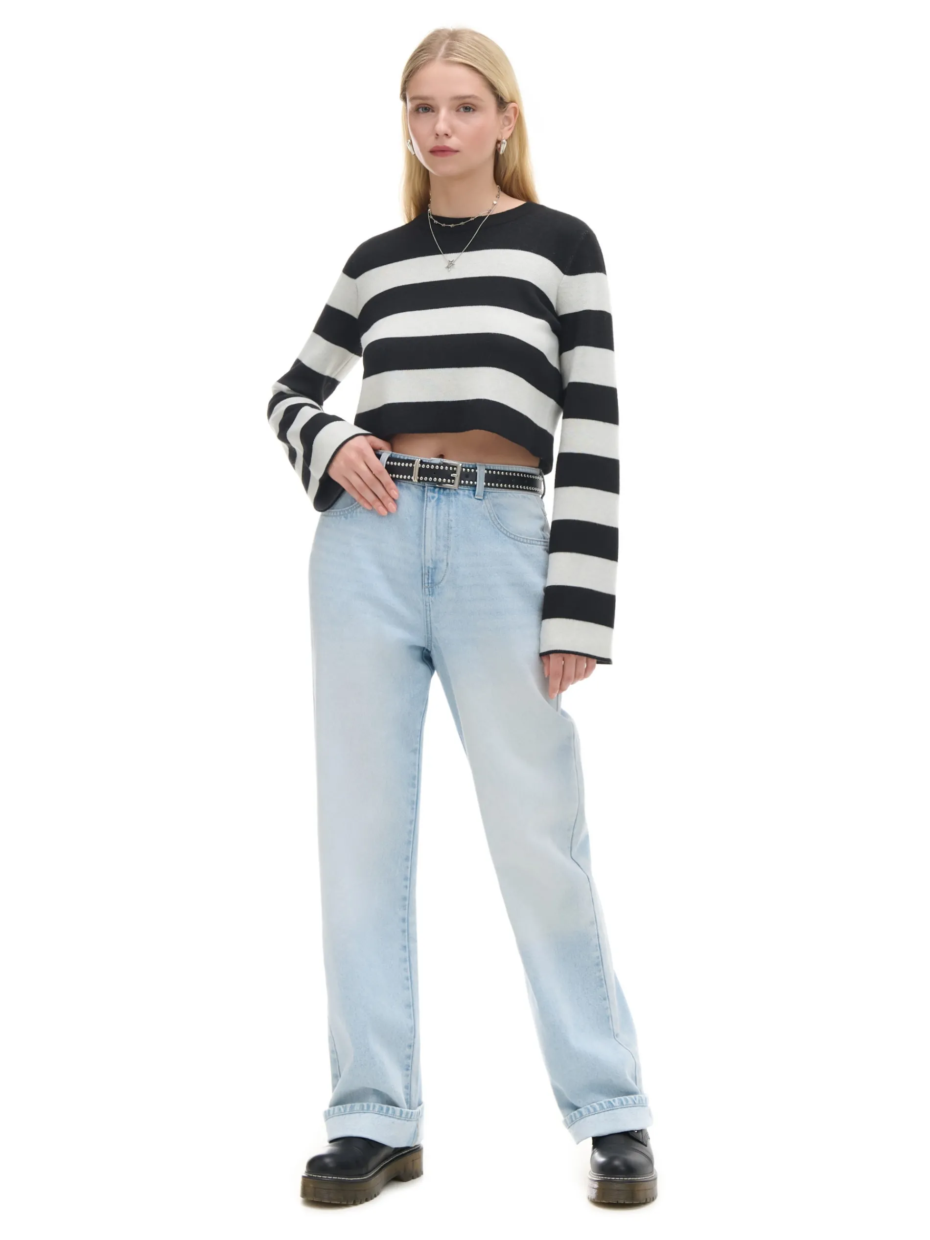 Cropp Swetry*Krótki sweter w paski