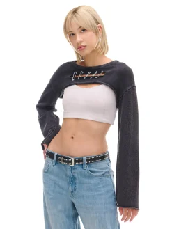 Cropp Swetry*Krótki sweter z agrafkami