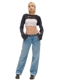 Cropp Swetry*Krótki sweter z agrafkami