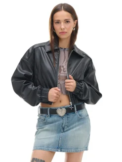 Cropp Kurtki, Płaszcze*Kurtka bomber z imitacji skóry