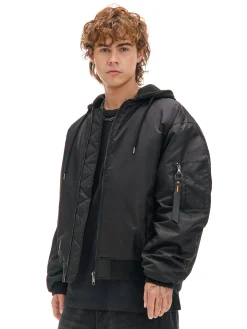 Cropp Kurtki Zimowe|Kurtki, Płaszcze*Kurtka bomberka z dzianinowym kapturem