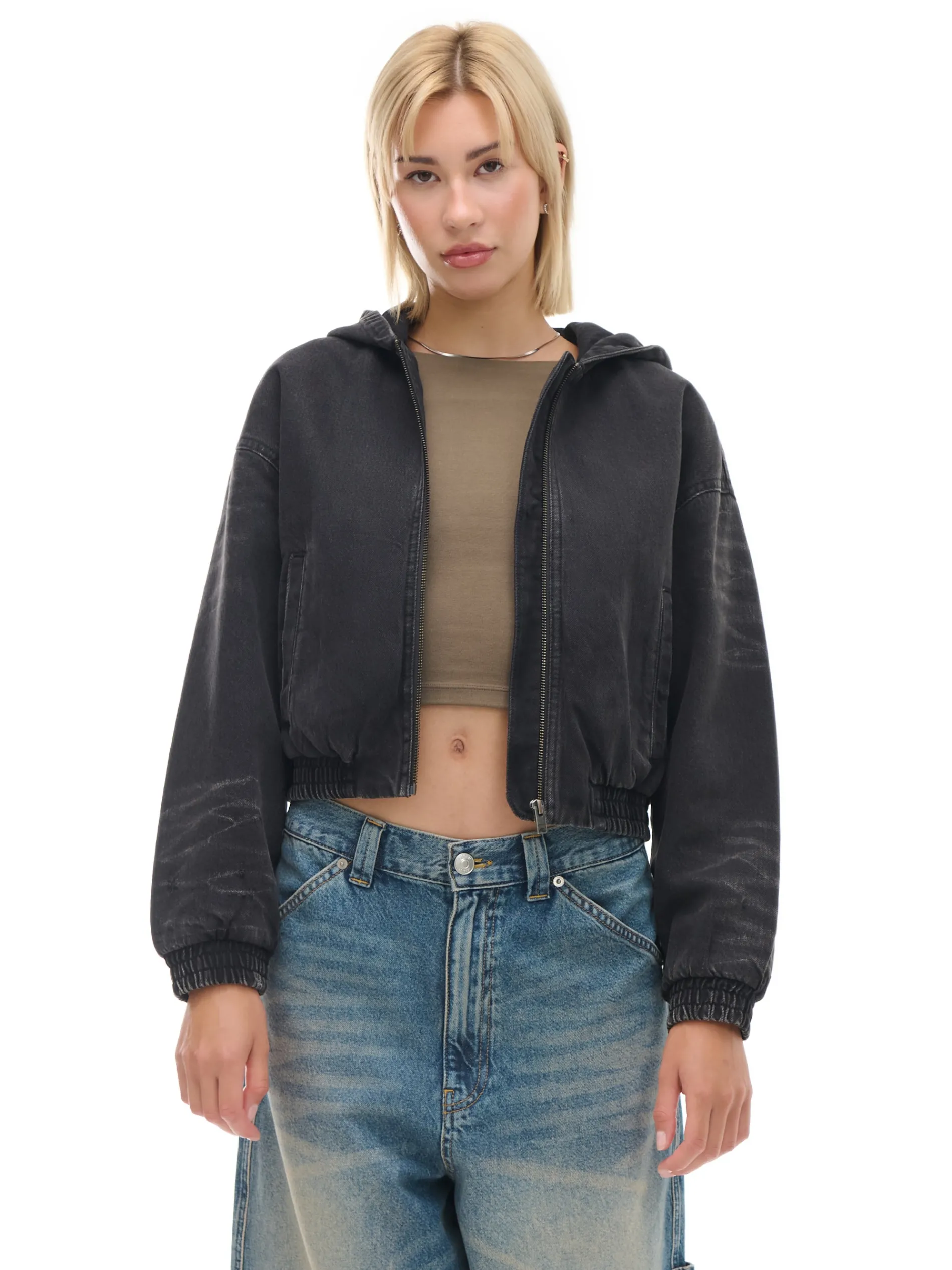 Cropp Kurtki, Płaszcze*Kurtka jeansowa z efektem sprania