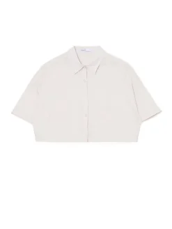 Cropp Koszule, Bluzki*Luźna kremowa koszula crop