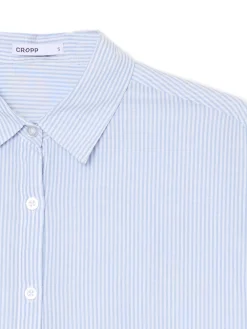 Cropp Koszule, Bluzki*Luźna niebieska koszula crop