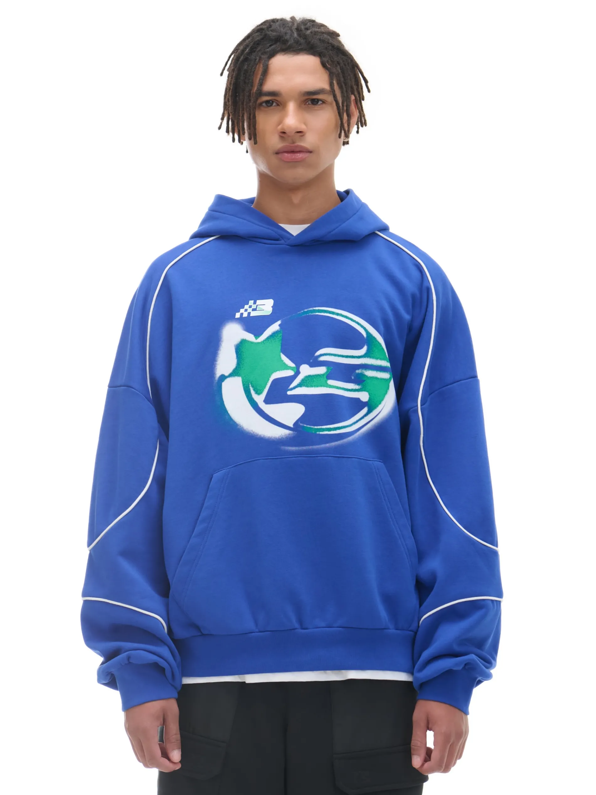 Cropp Bluzy*Niebieska bluza z kapturem Baltic Games