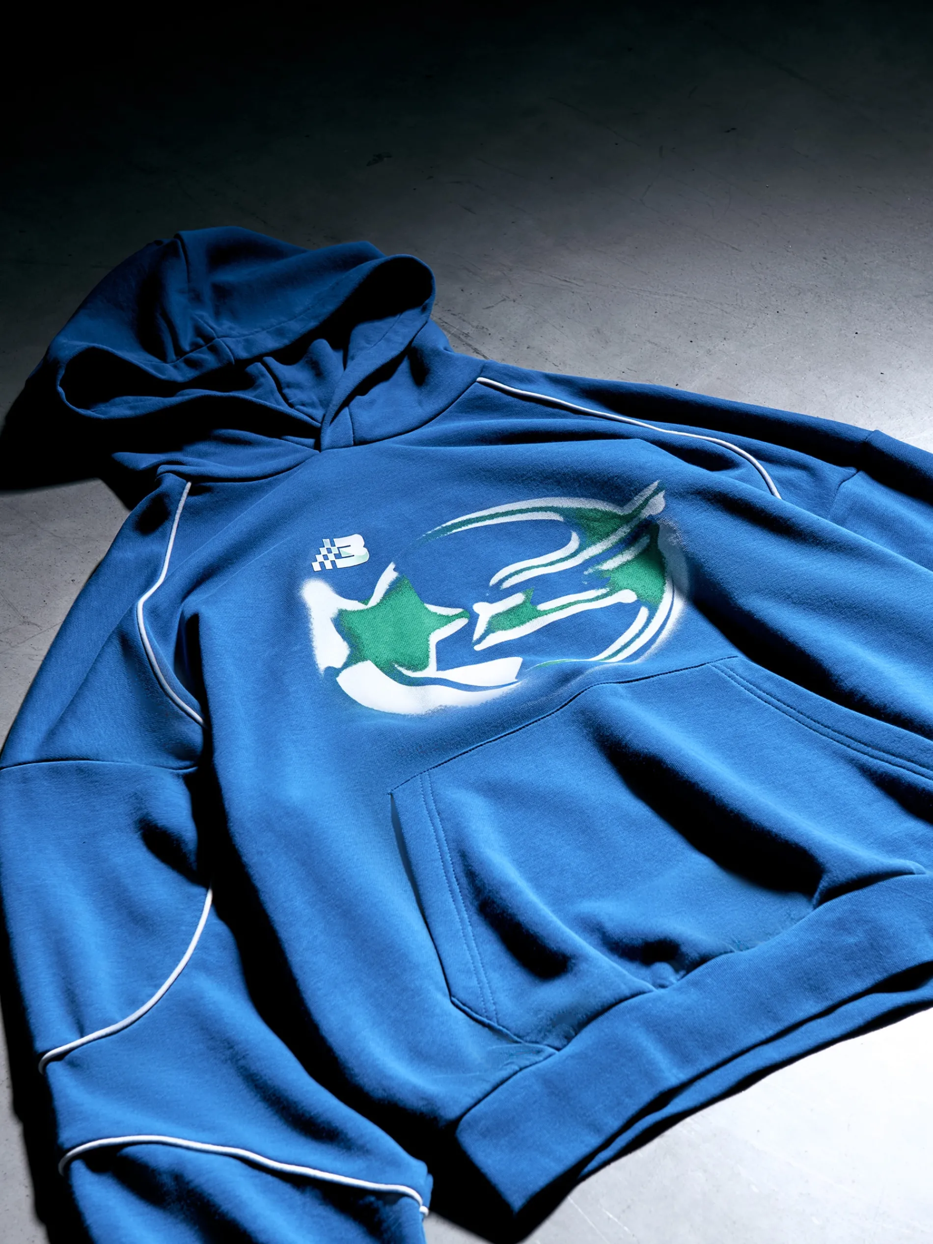 Cropp Bluzy*Niebieska bluza z kapturem Baltic Games