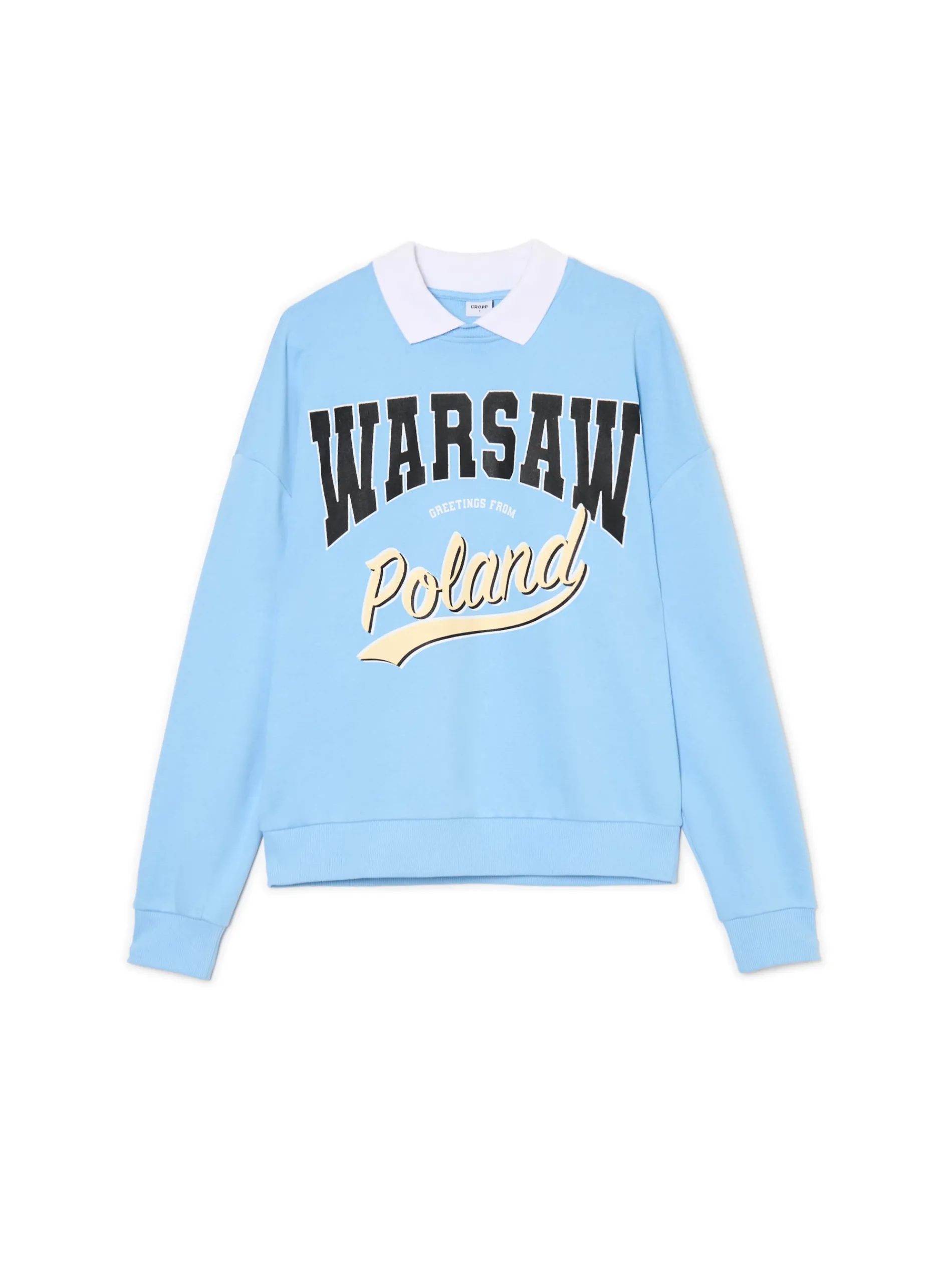 Cropp Bluzy*Niebieska bluza z kołnierzykiem