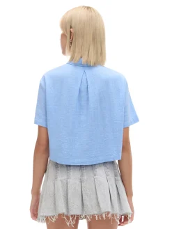 Cropp Koszule, Bluzki*Niebieska koszula w retro stylu