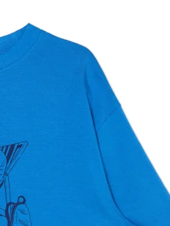 Cropp Koszulki*Niebieska koszulka z nadrukiem