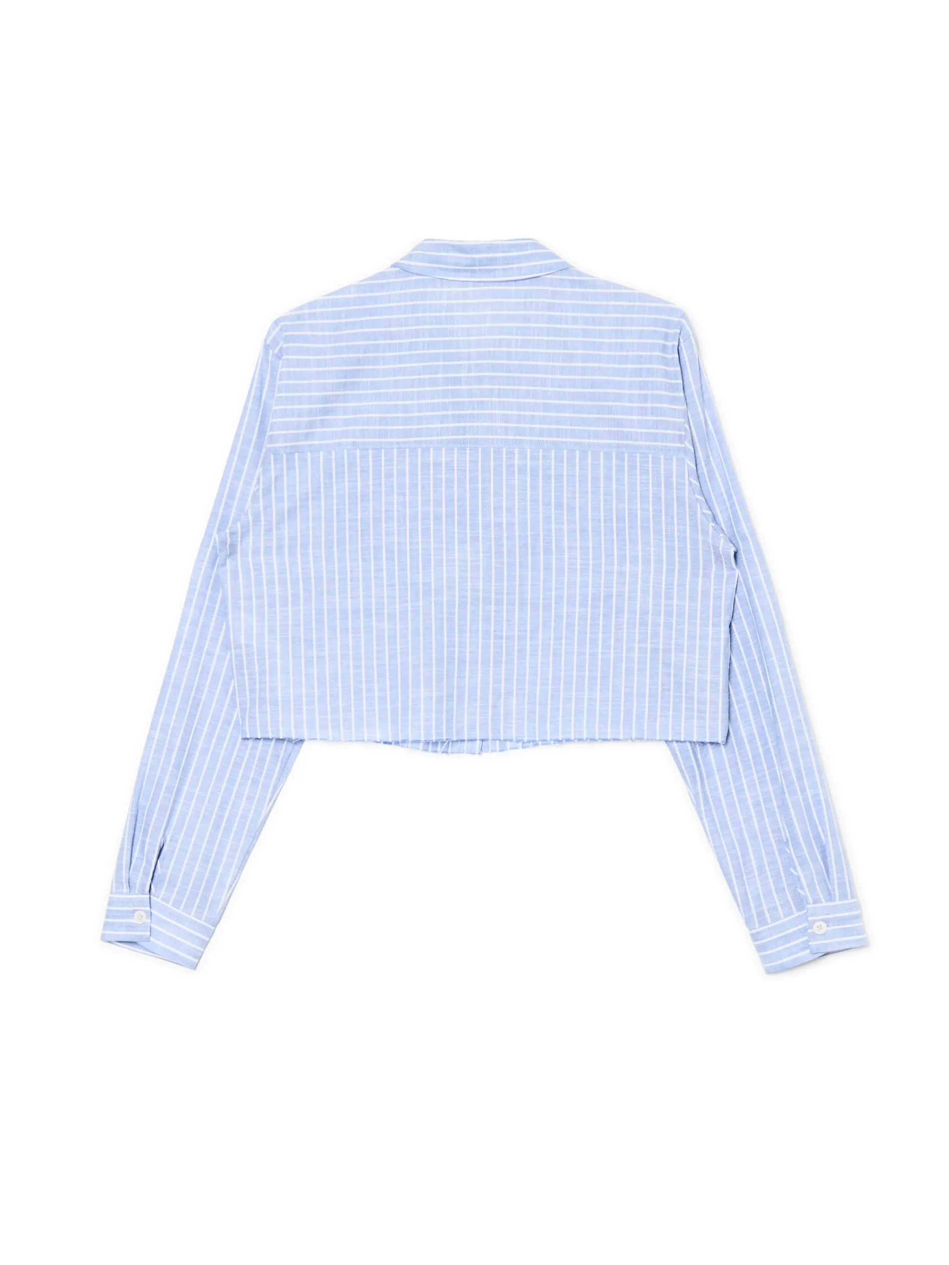 Cropp Koszule, Bluzki*Niebieska krótsza koszula w pionowe paski