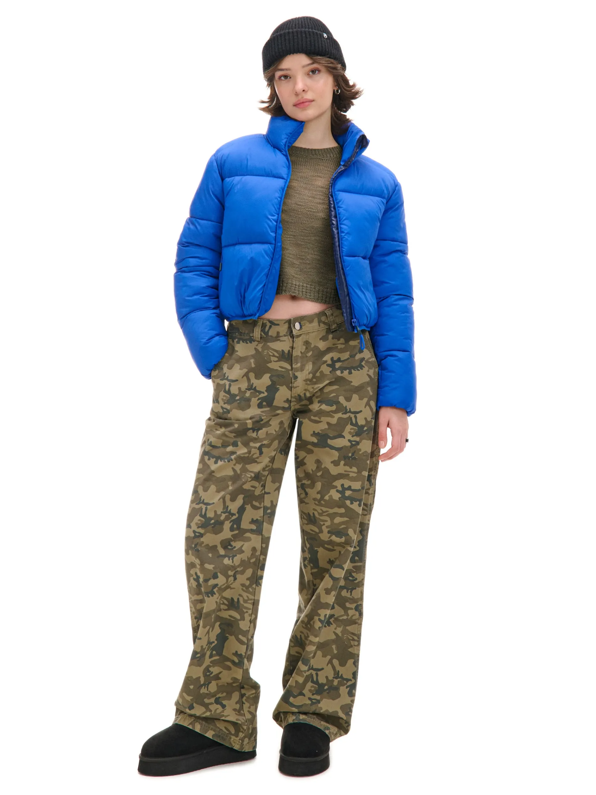 Cropp Kurtki, Płaszcze*Niebieska kurtka puffer