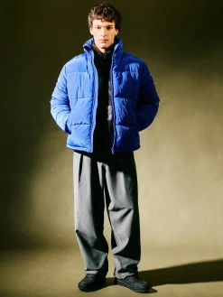 Cropp Kurtki Zimowe|Kurtki, Płaszcze*Niebieska kurtka puffer ze stójką