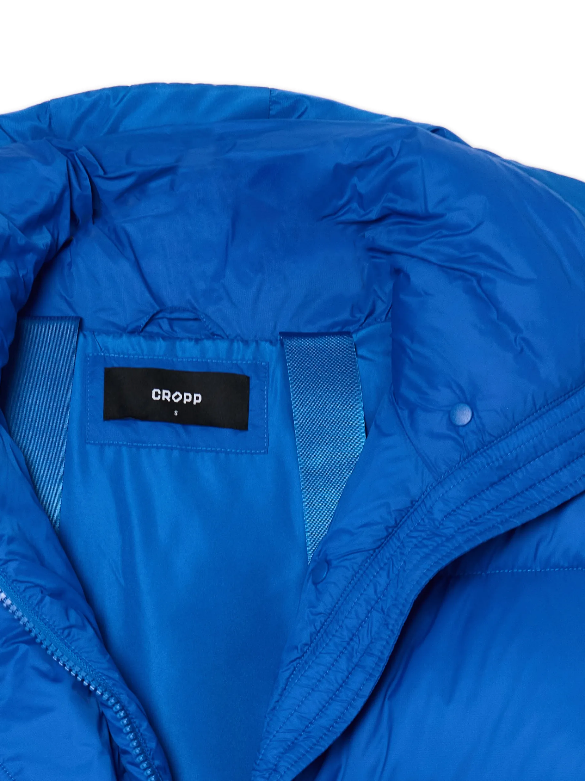 Cropp Kurtki, Płaszcze*Niebieska pikowana kurtka z kapturem