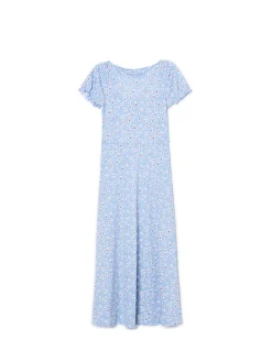 Cropp Sukienki, Kombinezony*Niebieska sukienka midi w kwiaty