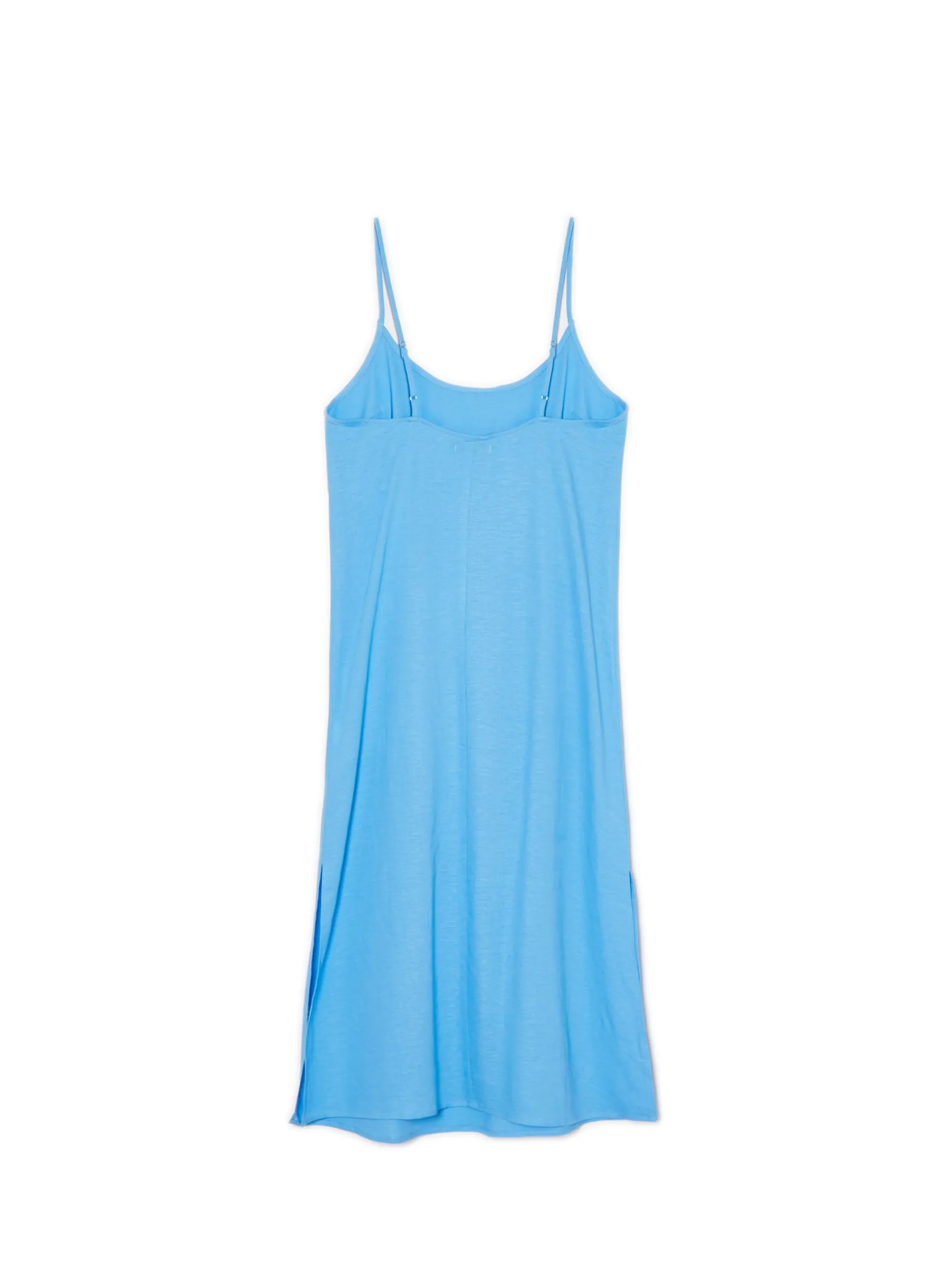 Cropp Sukienki, Kombinezony*Niebieska sukienka midi z wiskozy i lnu