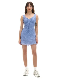 Cropp Sukienki, Kombinezony*Niebieska sukienka mini w kwiaty