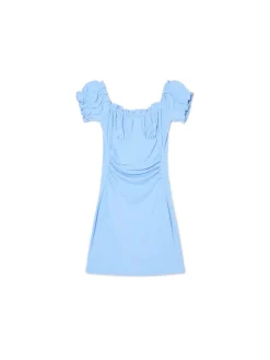 Cropp Sukienki, Kombinezony*Niebieska sukienka mini z krótkimi rękawkami