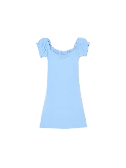 Cropp Sukienki, Kombinezony*Niebieska sukienka mini z krótkimi rękawkami