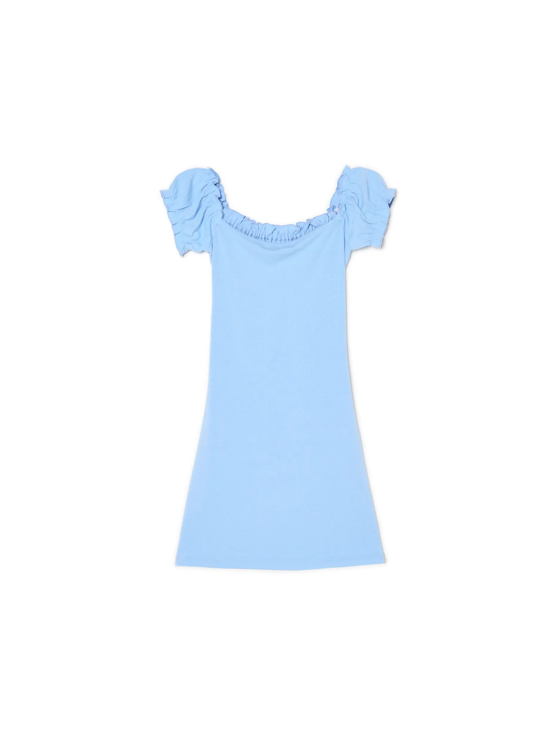 Cropp Sukienki, Kombinezony*Niebieska sukienka mini z krótkimi rękawkami