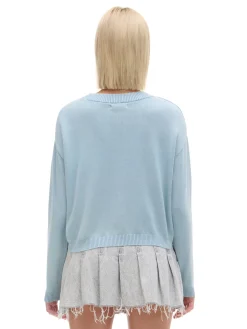 Cropp Swetry*Niebieski sweter z efektem sprania