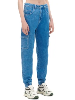Cropp Jeansy*e jeansowe joggery cargo