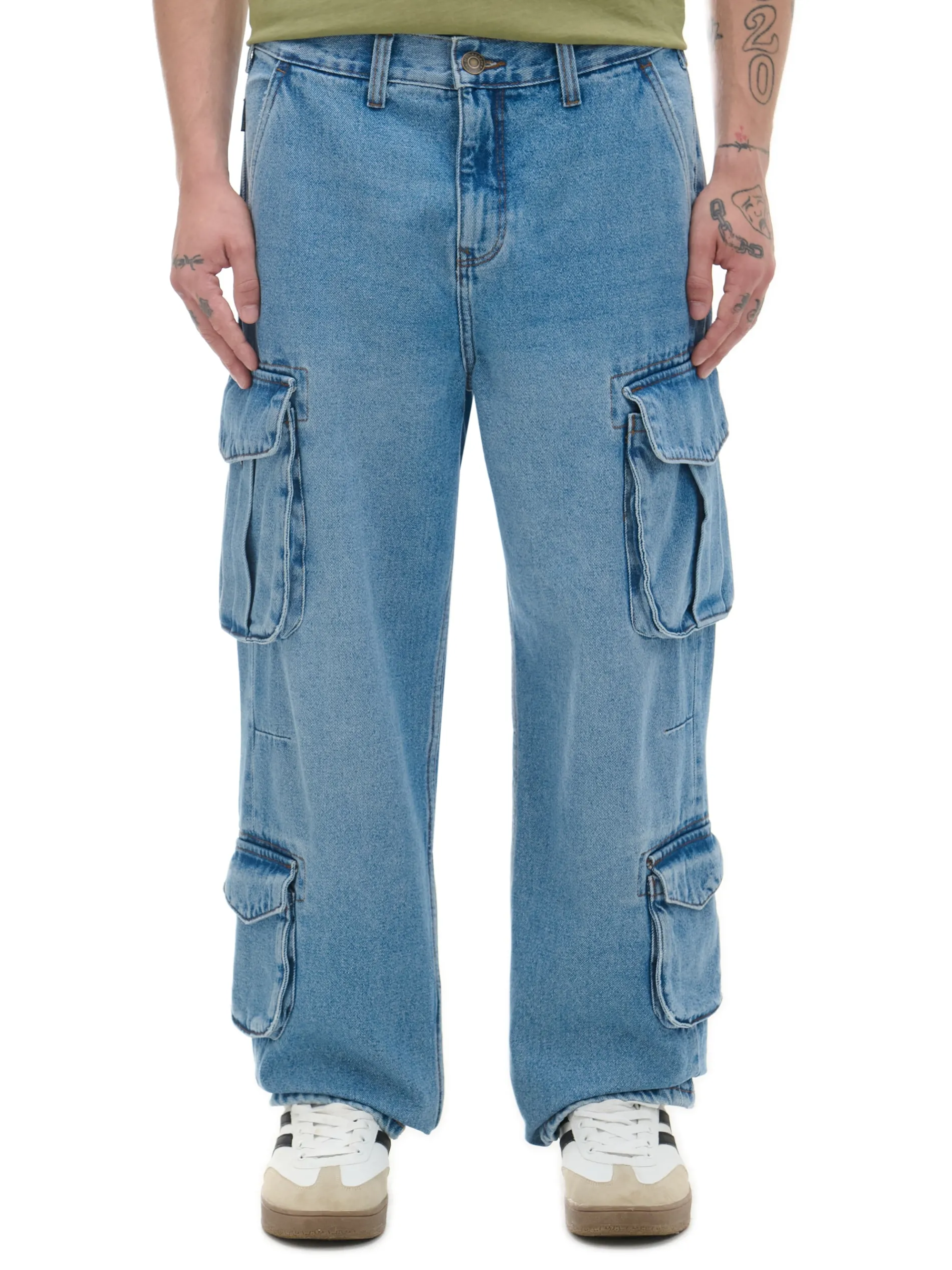 Cropp Jeansy|Baggy*e jeansy baggy z kieszeniami cargo