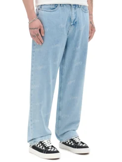 Cropp Jeansy|Baggy*e jeansy wide leg z laserowym printem